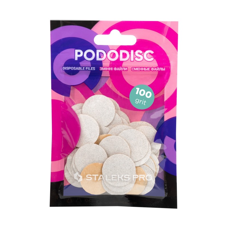  50 pezzi Dischi di ricarica bianchi per PODODISC misura M Grana 100