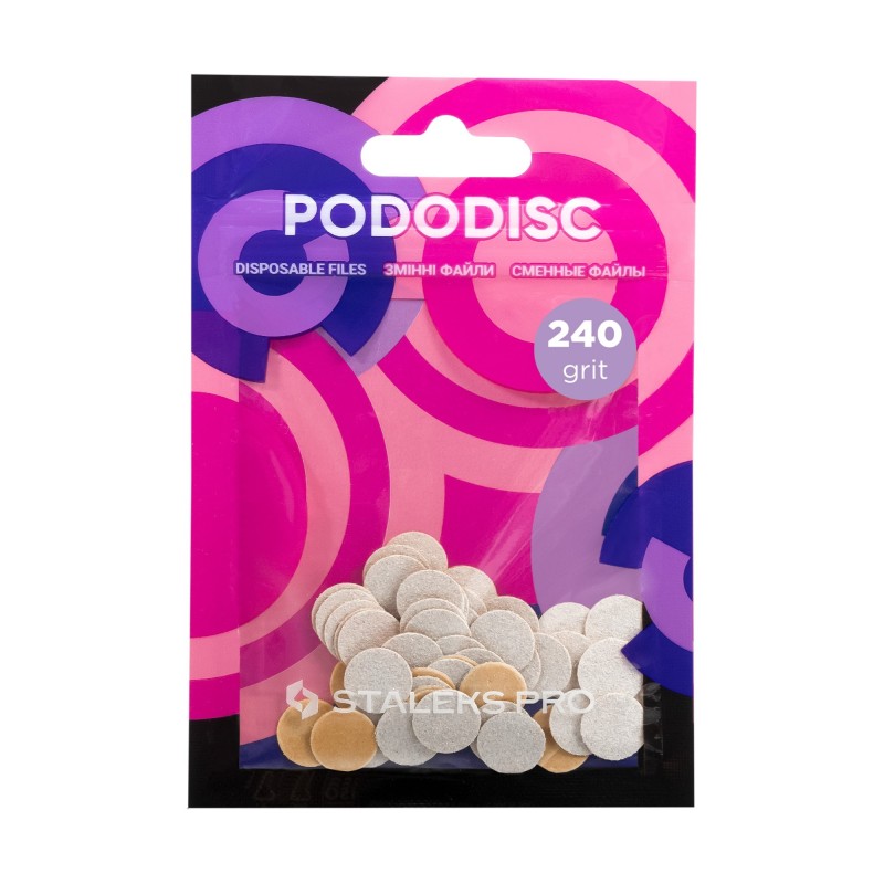 50 pezzi di dischi di ricarica bianchi per PODODISC misura XS Grana 240