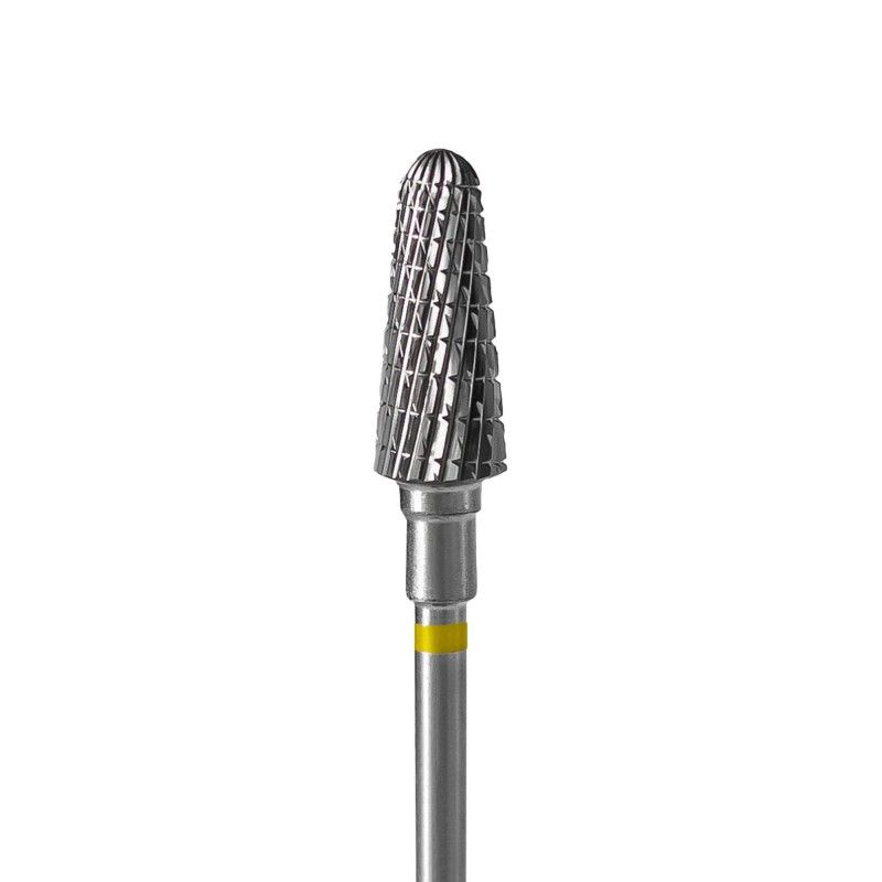 Punta Carbide Tronco super fine giallo diametro 6 mm lunghezza punta 14 mm