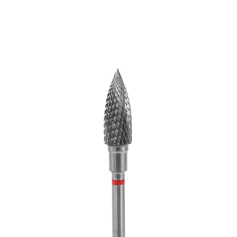 Punta Carbide Fiamma rosso diametro 5 mm lunghezza punta 13 5 mm