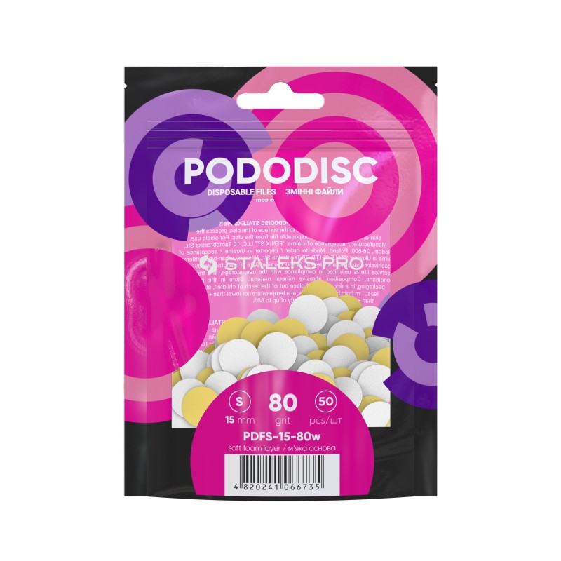 50 pezzi di dischi ricarica con base morbido per PODODISC misura S Grana 
