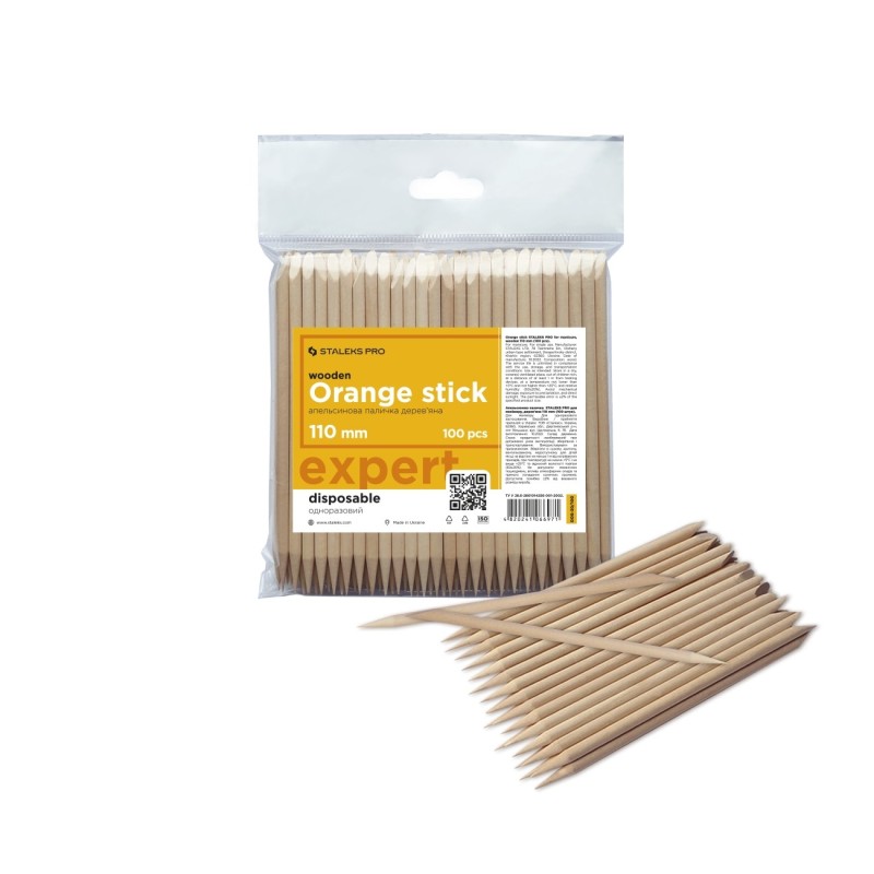 Bastoncino d arancio STALEKS PRO per manicure legno 110 mm 100pz 