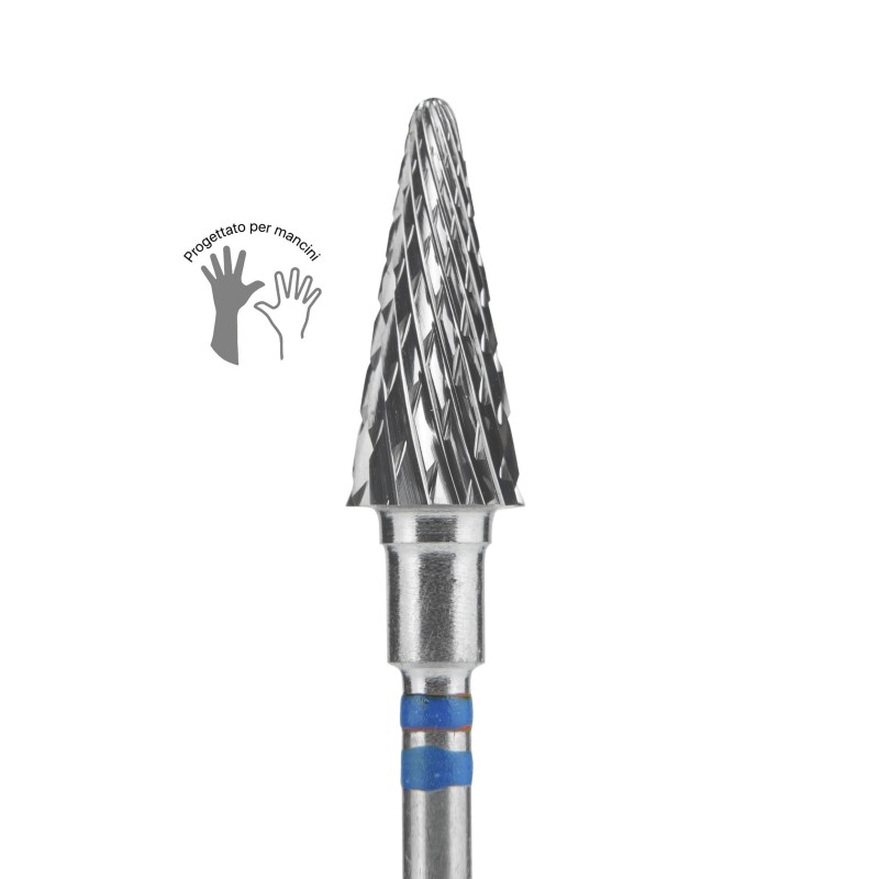 Punta Carbide Cono Per Mancini Blu Diametro 6 mm Parte Lavorante 14 m