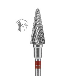 Punta Carbide Cono Per Mancini Rosso Diametro 6 Mm Parte Lavorante 14