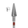 Punta Carbide Cono Per Mancini Rosso Diametro 6 Mm Parte Lavorante 14