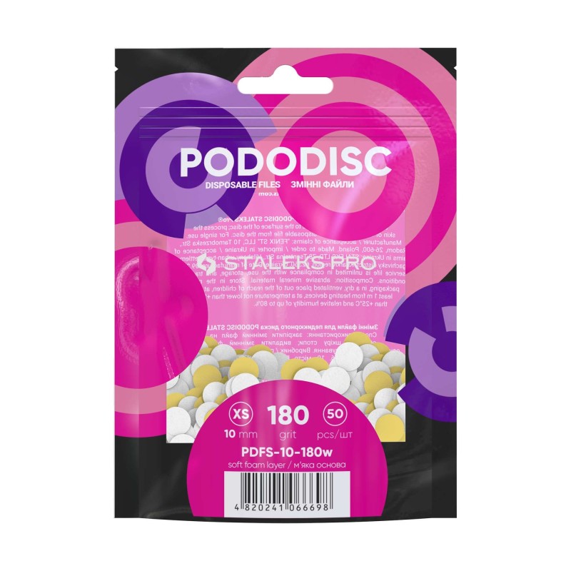 50 pezzi di dischi ricarica con base morbido per PODODISC misura XS Grana