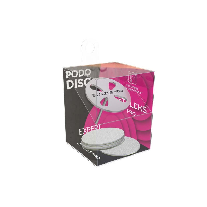 set base PODODISC per pedicure misura L 25 mm con 5 pezzi lima monouso Grana 180 Staleks italia